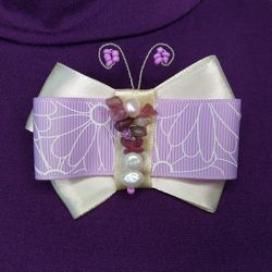 Neck butterfly brooch Collar bow brooch Bow tie pin with amethyst Butterfly collar brooch