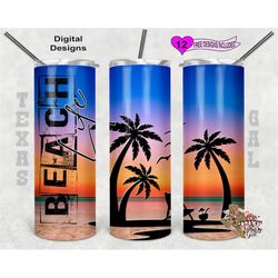 beach life tumbler png, beach tumbler wrap, beach sunset png, seamless design, sublimation tumbler wrap, digital downloa