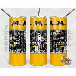 20 oz skinny tumbler cheer cheerleader sublimation design png instant digital only