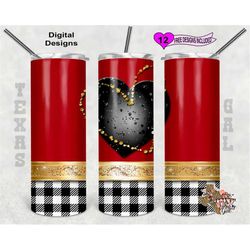 valentine tumbler wrap, valentine sublimation design, heart tumbler wrap, plaid png, 20 oz skinny tumbler png, seamless