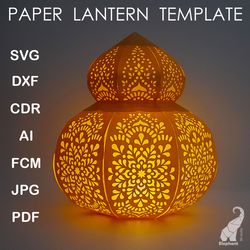 3D paper lantern SVG cut files for Cricut, DXF for Silhouette, FCM for Brother