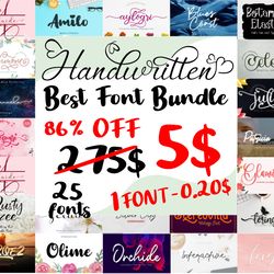 font bundle handwritten calligraphic | wedding fonts bundle | script font bundle | brush font bundle | handwritten font