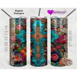 embroidery tumbler wrap, cross tumbler wrap, 20oz sublimation tumbler png, seamless design