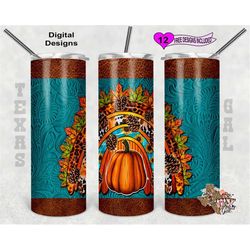 20 oz Skinny Tumbler Fall Rainbow Leather Fall Sublimation Design PNG Instant DIGITAL ONLY