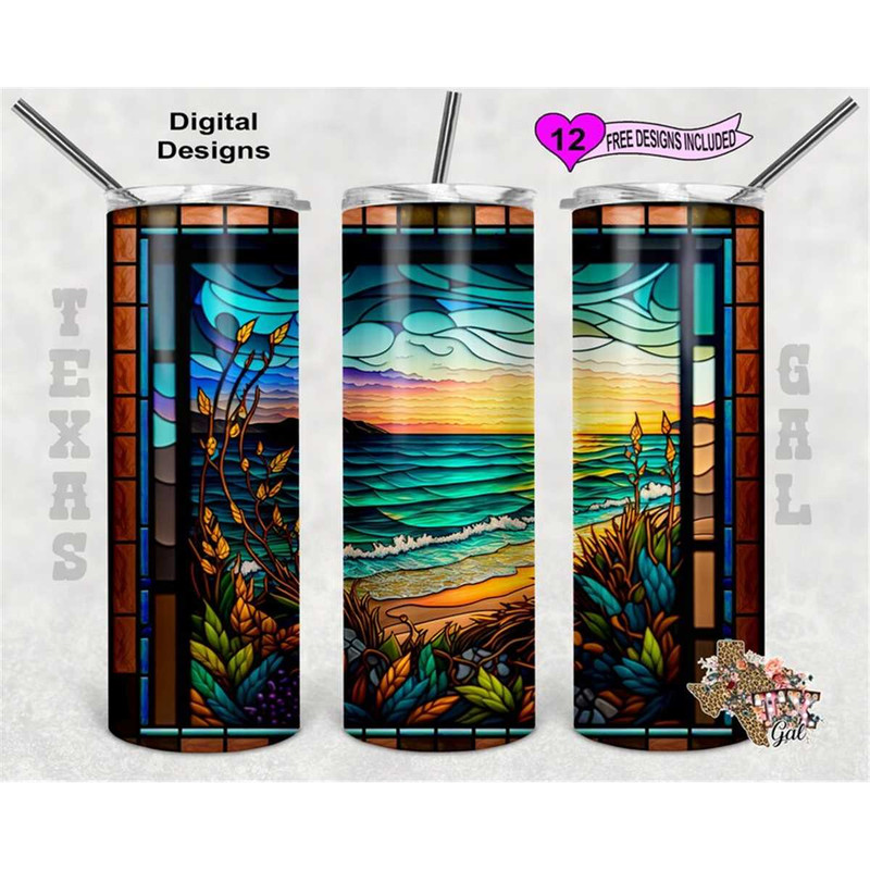 MR-662023221919-stain-glass-tumbler-wrap-beach-stain-glass-20-oz-skinny-image-1.jpg
