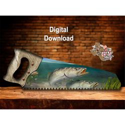 fish water farm hand saw farmhouse wall hanger sign sublimation digital download png