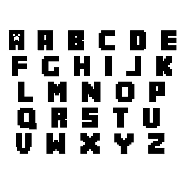 Minecraft Font SVG, Minecraft Font OTF, Gamer Alphabet SVG, | Inspire ...