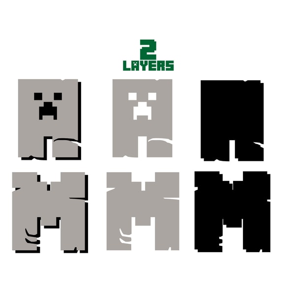 Minecraft Font SVG Cricut Layered, Minecraft Letters Layered - Inspire ...