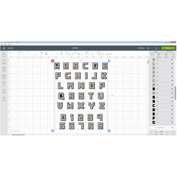 Minecraft Font SVG Cricut Layered, Minecraft Letters Layered - Inspire ...