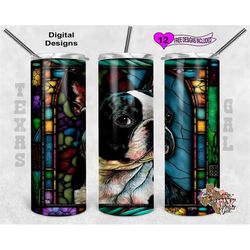Stain Glass Tumbler Wrap, Boston Terrier Sublimation Design, Dog Tumbler Wrap, 20oz Sublimation Tumbler Wrap, Digital Do