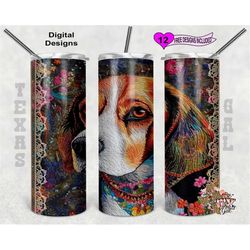 embroidery tumbler wrap, beagle tumbler wrap, 20 oz skinny tumbler sublimation design, seamless pattern