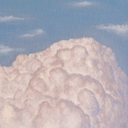 Summer evening 7.09 by 9.45 Oil painting Original Art Landscape Artwork Stars Clouds Sky Wall Art