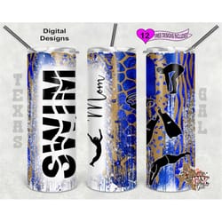 swim mom tumbler wrap, swimming tumbler wrap, 20 oz skinny tumbler sublimation design, seamless pattern