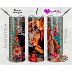 Embroidery Tumbler Wrap, Bloodhound Dog Tumbler Wrap, 20oz Sublimation Tumbler PNG, Seamless Design