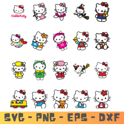 hello kitty bundle svg - png - eps - dxf instant download digital file
