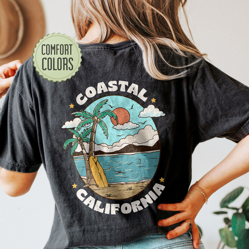 Coastal Surf Comfort Colors Shirt, Ocean Beach Shirt, Coconut Girl Aesthetic, California Shirt, Siesta Beach Tee, Summer Holiday TShirt - 5.jpg