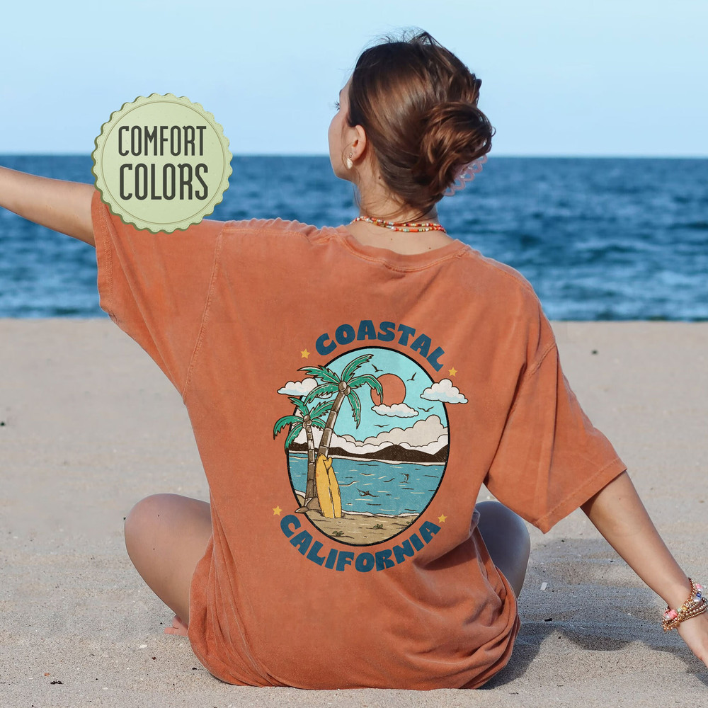 Coastal Surf Comfort Colors Shirt, Ocean Beach Shirt, Coconut Girl Aesthetic, California Shirt, Siesta Beach Tee, Summer Holiday TShirt - 6.jpg