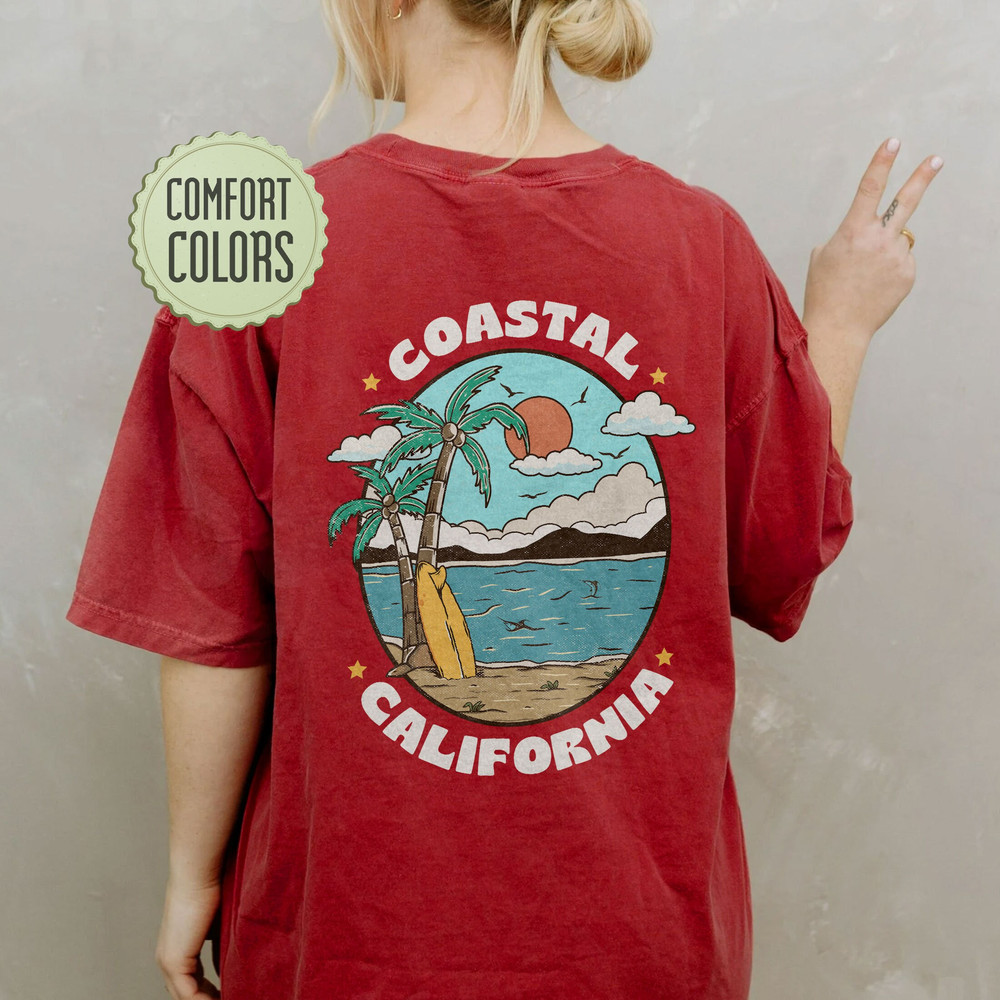 Coastal Surf Comfort Colors Shirt, Ocean Beach Shirt, Coconut Girl Aesthetic, California Shirt, Siesta Beach Tee, Summer Holiday TShirt - 7.jpg