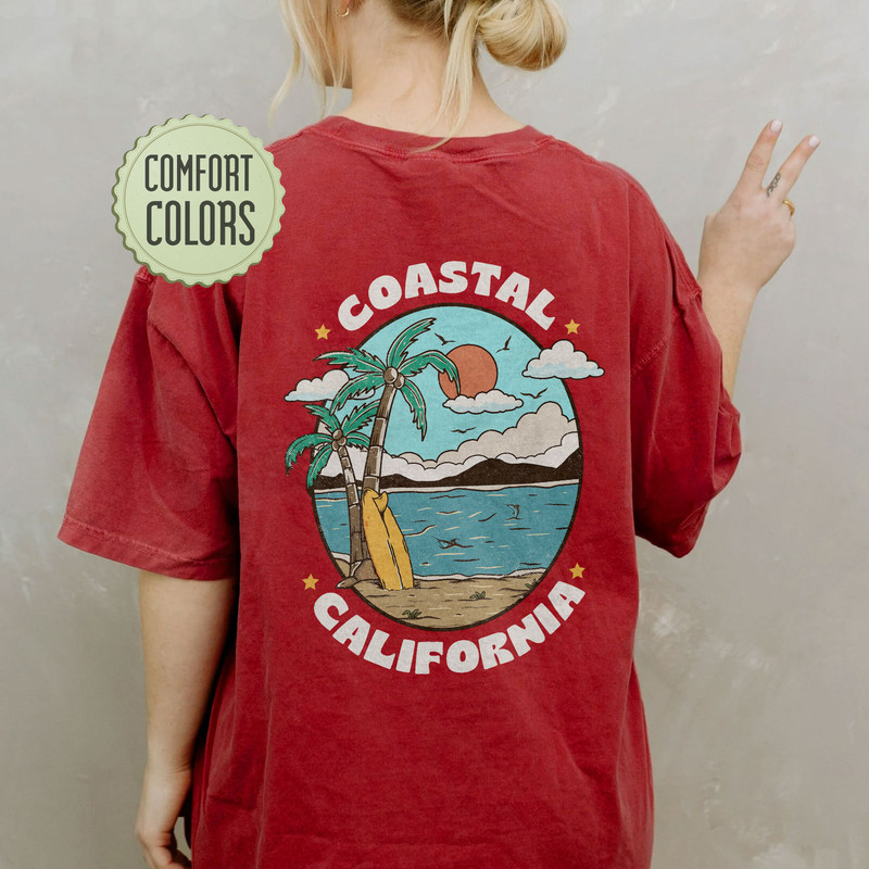 Coastal Surf Comfort Colors Shirt, Ocean Beach Shirt, Coconut Girl Aesthetic, California Shirt, Siesta Beach Tee, Summer Holiday TShirt - 7.jpg