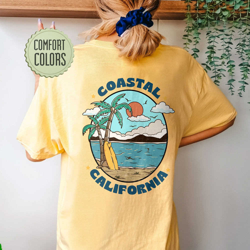 Coastal Surf Comfort Colors Shirt, Ocean Beach Shirt, Coconut Girl Aesthetic, California Shirt, Siesta Beach Tee, Summer Holiday TShirt - 8.jpg