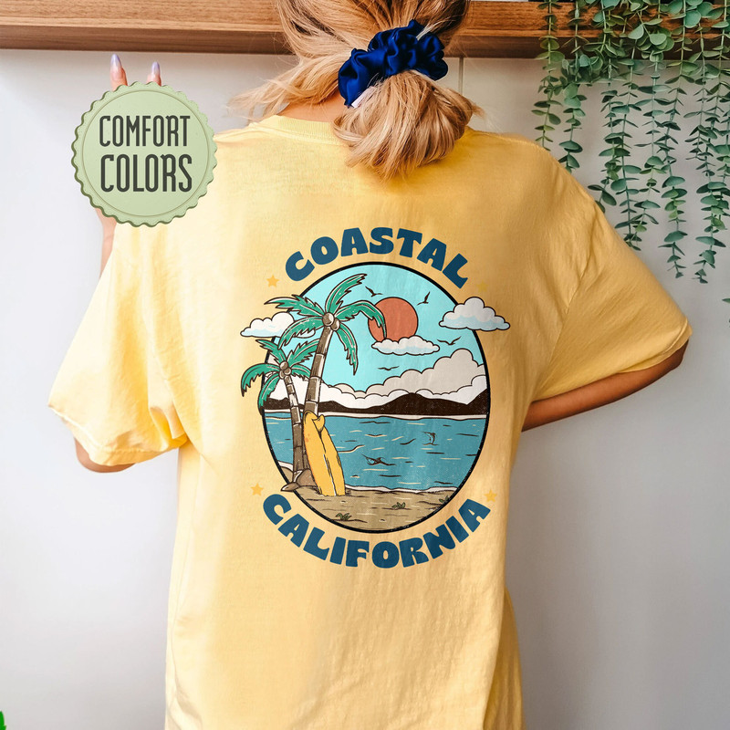 Coastal Surf Comfort Colors Shirt, Ocean Beach Shirt, Coconut Girl Aesthetic, California Shirt, Siesta Beach Tee, Summer Holiday TShirt - 8.jpg