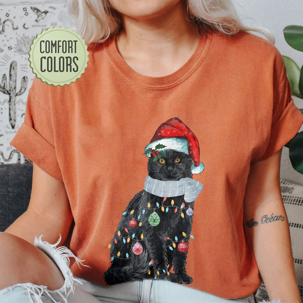 Comfort Colors® Cat Christmas Tshirt,Meowy Christmas Shirt,Happy Cat Year Shirt,Funny Christmas Cat ,Cat Christmas Tshirt,Comfort Colors Tee - 5.jpg