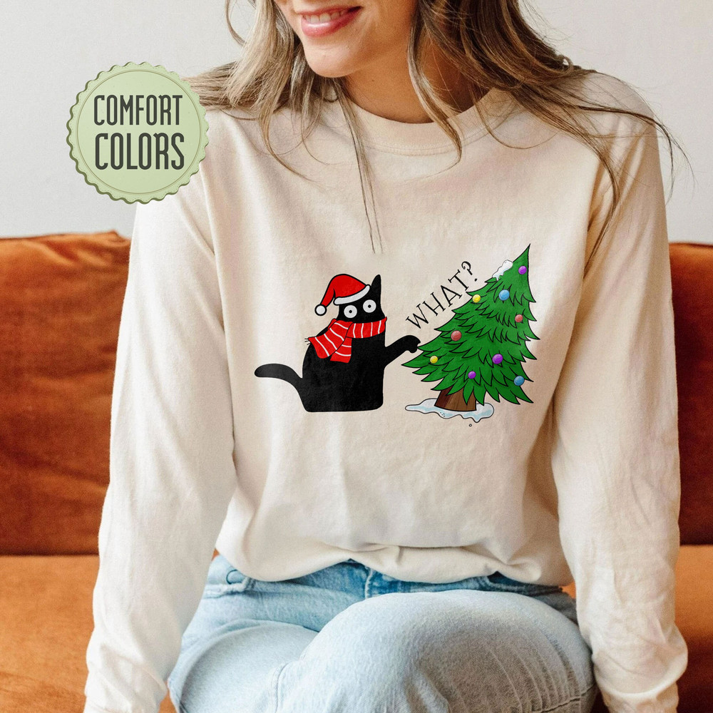 Comfort ColorsĀ® Funny Black Cat Christmas Tshirt, Meowy Christmas Shirt,Funny Christmas Cat Shirt,Cat Christmas T-shirt,Cat Lover Christmas - 5.jpg