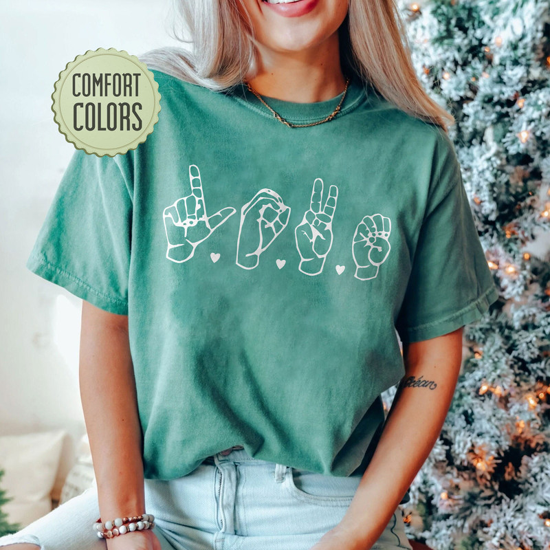 Comfort Colors® Love Sign Language Shirt, Valentines Day Gift, ASL Love Sign Shirt, Heart Shirt, Love Valentines Shirt, Deaf Shirt - 4.jpg