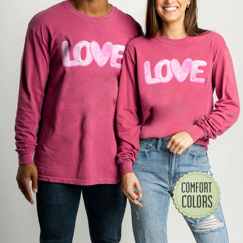 Comfort Colors® Love Valentines Shirt, Cute Valentines Tees, Valentine's Day Gift for Girlfriend, Heart Love T-shirt, Womens Valentines Day - 4.jpg