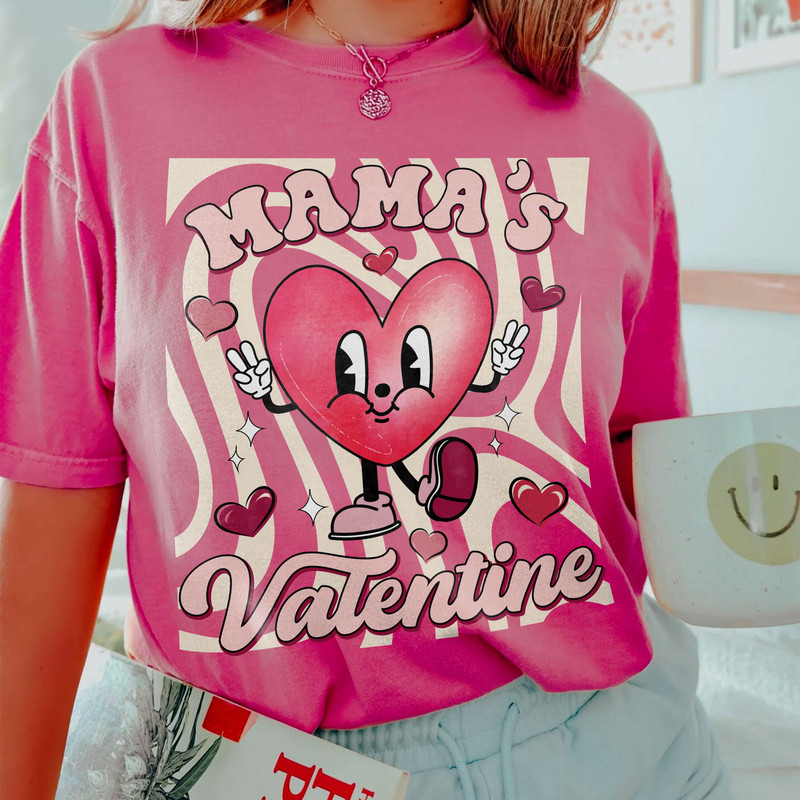 Comfort Colors® Mama’s Valentine Shirt, Happy Valentines Shirt, Valentine Tshirt, Kids Valentine Shirt, Retro Valentine Shirt - 1.jpg