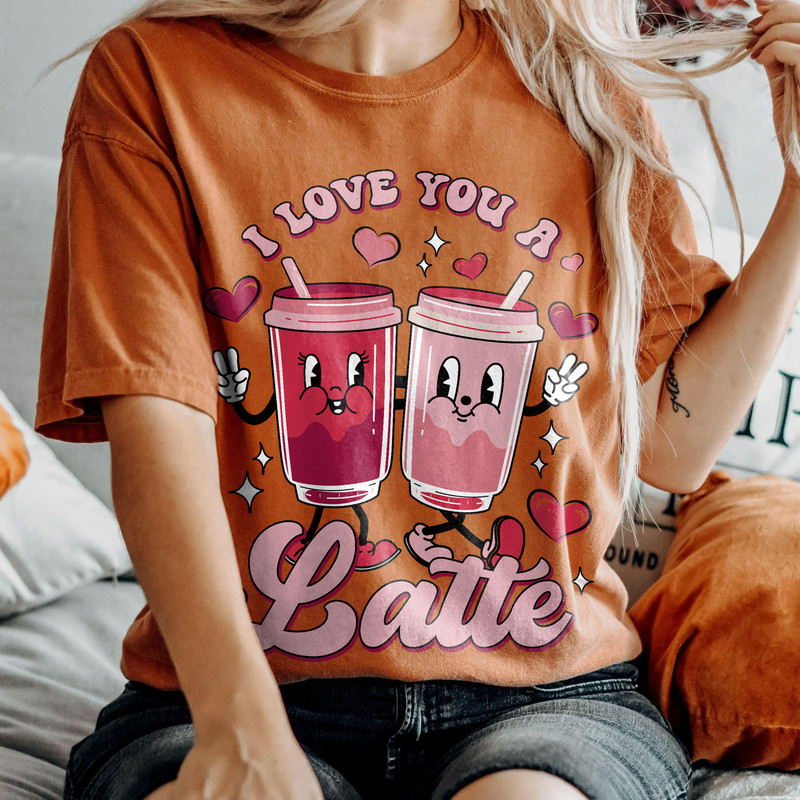 Comfort Colors®Retro Valentines Day Shirt,Valentines Day Shirts For Woman,Latte Valentine Shirt,Valentines Day Gift,Valentines Coffee Lover - 4.jpg