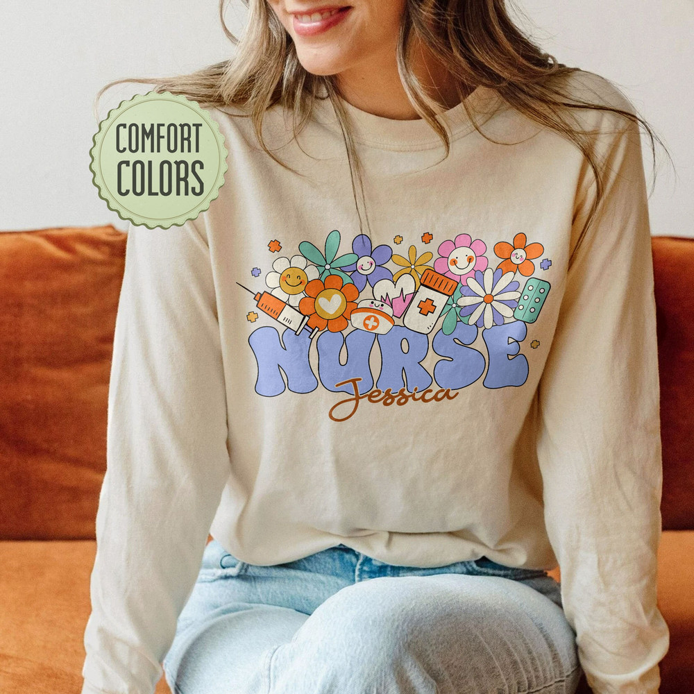 Custom Nurse Comfort Colors Shirt, Personalized Nurse Shirt, RN Shirt, Personalized Nurse RN, Cna, Bsn, Rrt, Nurse Graduation Gifts - 4.jpg