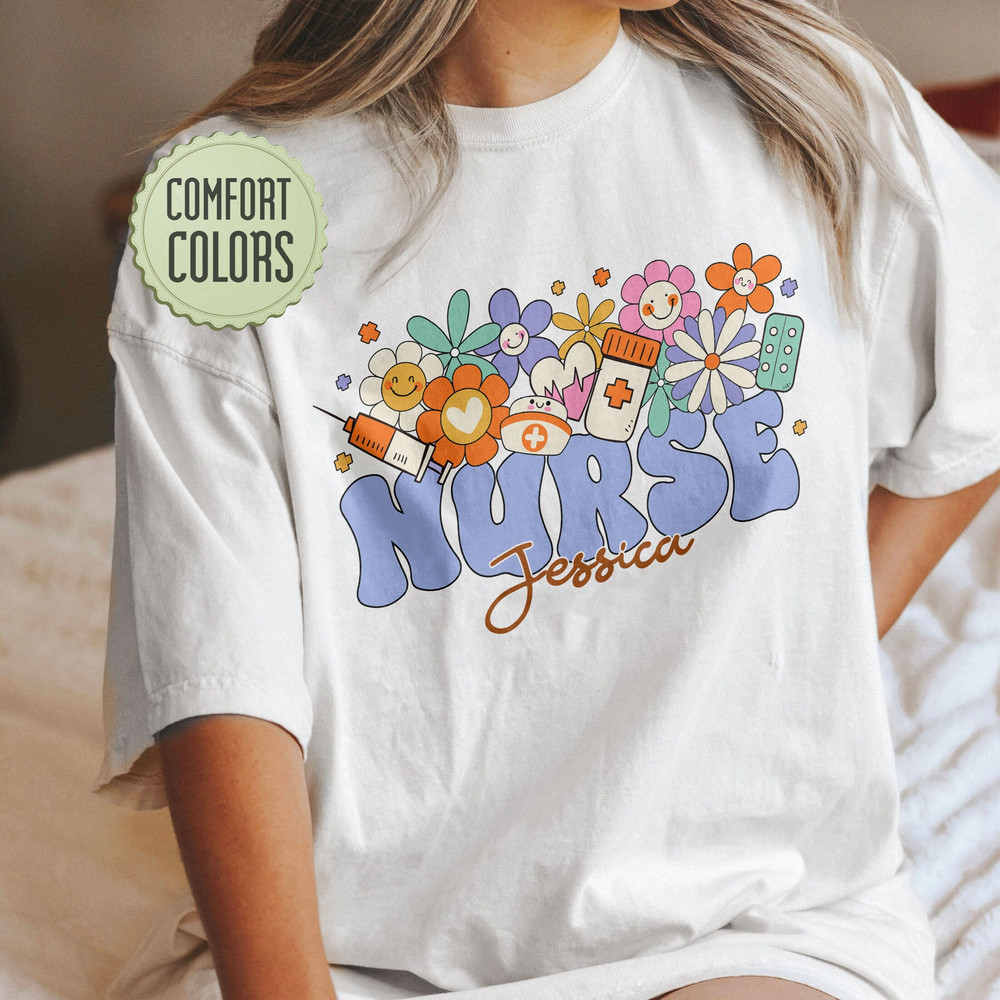 Custom Nurse Comfort Colors Shirt, Personalized Nurse Shirt, RN Shirt, Personalized Nurse RN, Cna, Bsn, Rrt, Nurse Graduation Gifts - 5.jpg