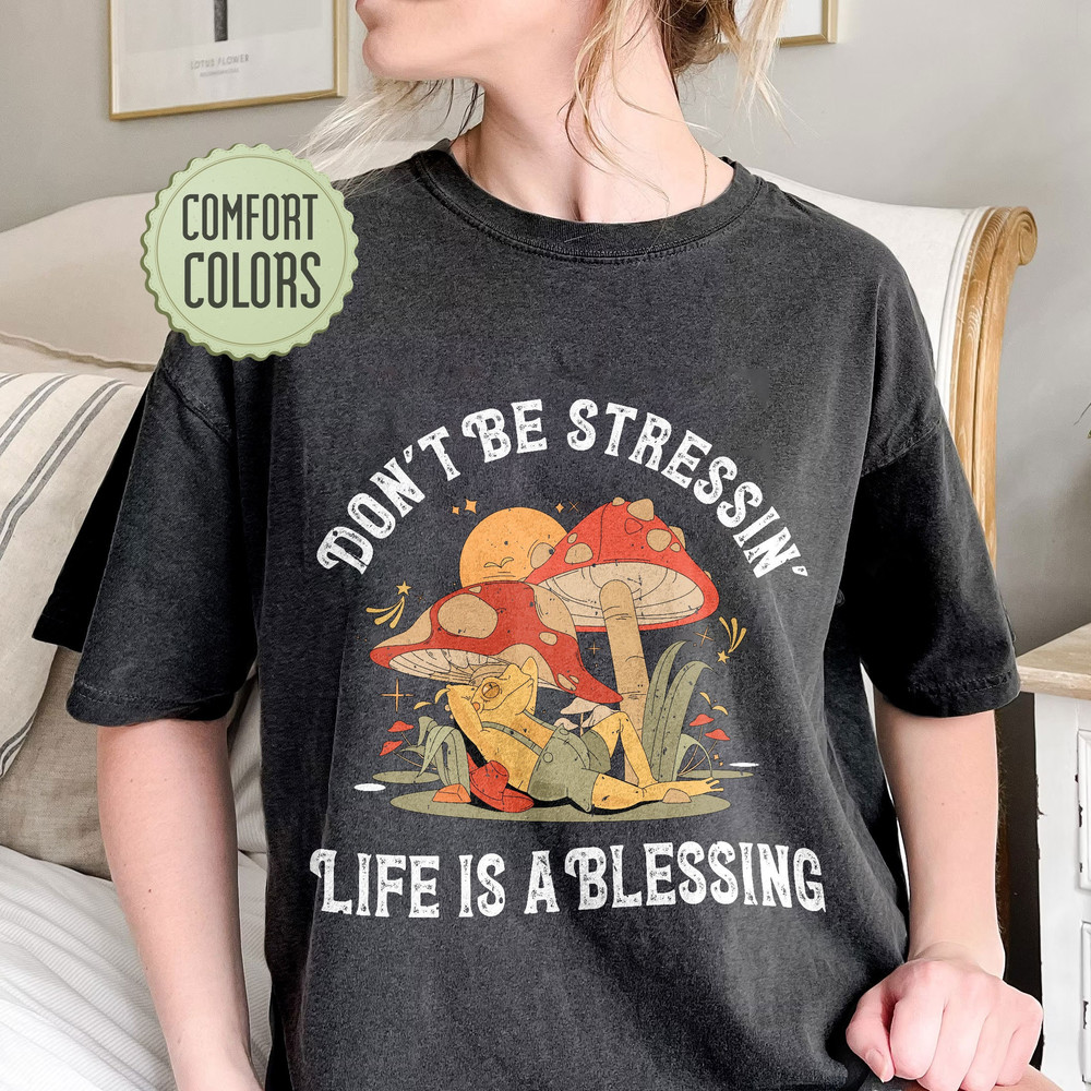 Frog Mushroom Comfort Colors Shirt, Frog And Toad Comfort Colors, Cottagecore Frog Tee, Toad Shirt, Frog Lover Shirt, Positive Shirt - 1.jpg