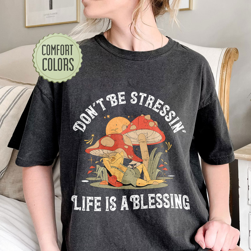 Frog Mushroom Comfort Colors Shirt, Frog And Toad Comfort Colors, Cottagecore Frog Tee, Toad Shirt, Frog Lover Shirt, Positive Shirt - 1.jpg