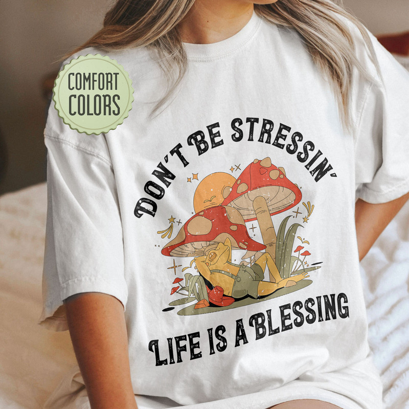 Frog Mushroom Comfort Colors Shirt, Frog And Toad Comfort Colors, Cottagecore Frog Tee, Toad Shirt, Frog Lover Shirt, Positive Shirt - 4.jpg