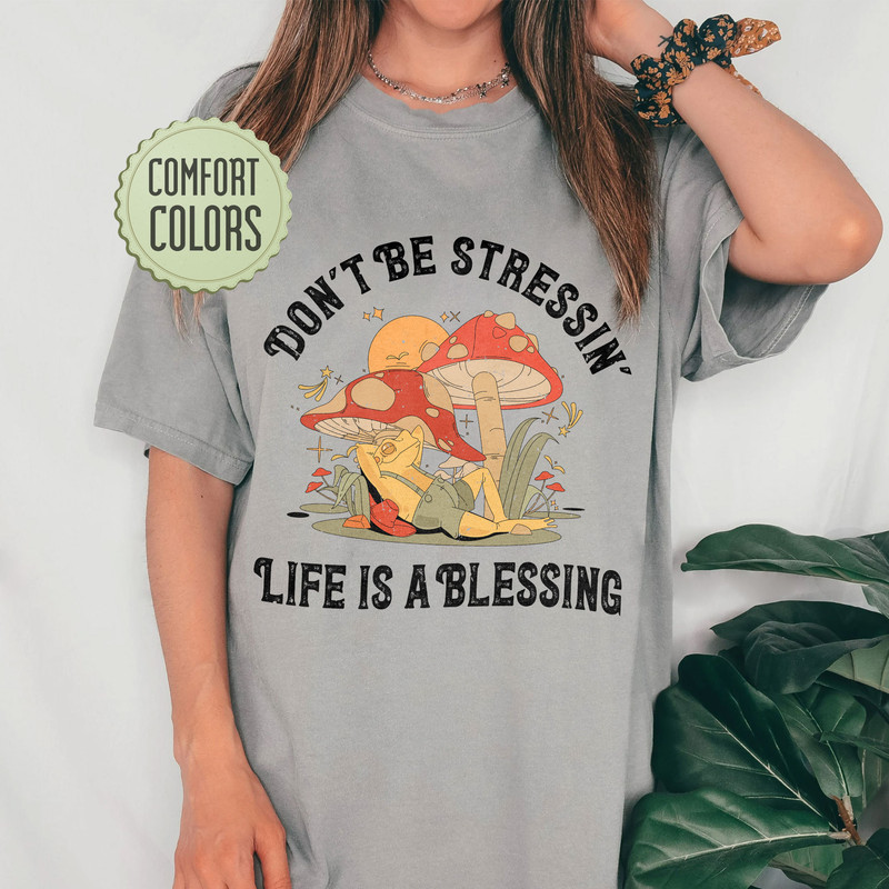 Frog Mushroom Comfort Colors Shirt, Frog And Toad Comfort Colors, Cottagecore Frog Tee, Toad Shirt, Frog Lover Shirt, Positive Shirt - 6.jpg