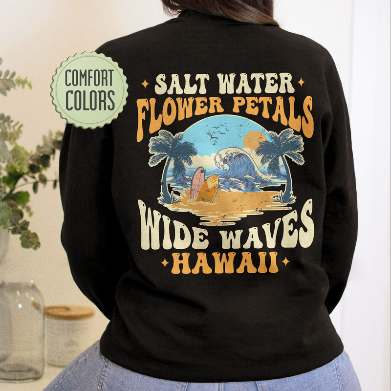 Hawaii Ocean Beach Comfort Colors Shirt, Trendy Surf Shirts, Beachy Shirt, Coconut Girl Shirt, Siesta Beach TShirt,Salt Water Flower Petals - 8.jpg