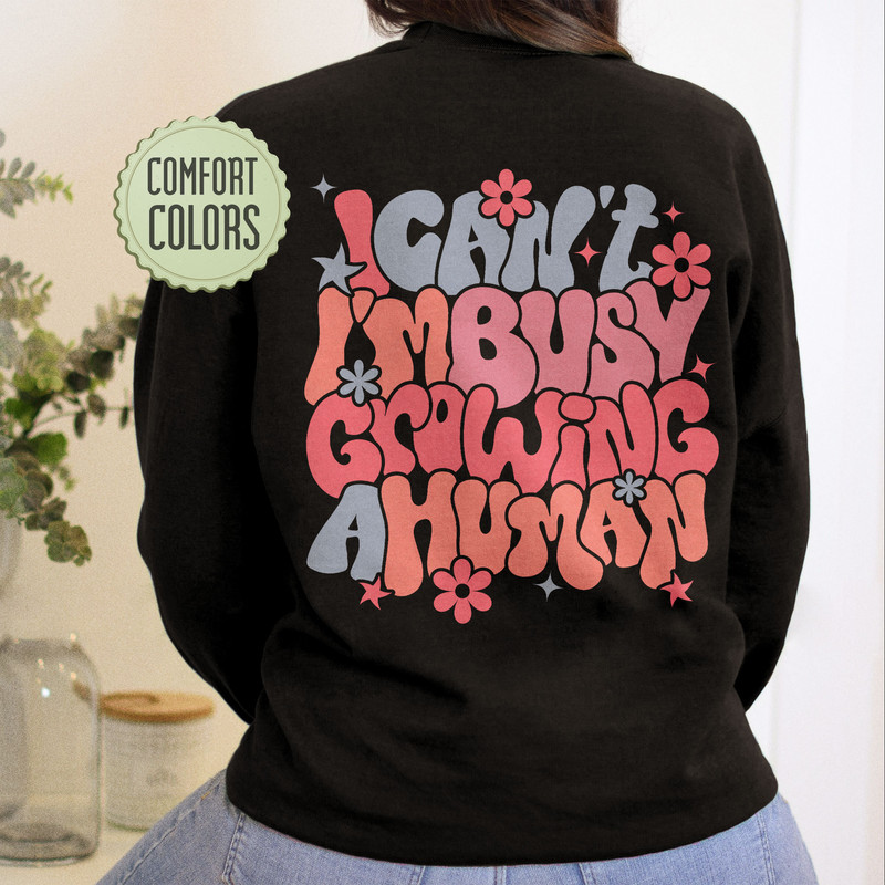 I Can't I'm Busy Growing A Human Comfort Colors Shirt, Funny Pregnancy Shirts, Mom Shirt, Pregnant Shirt, New Mom Gift, Mother’s Day Shirt - 3.jpg