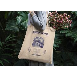 moon song phoebe tote bag, aesthetic tote bag, art tote bag, artsy tote bag, grunge tote bag, funny tote bag, aesthetic