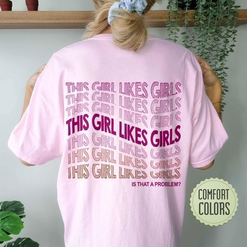 Lesbian Comfort Colors Shirt, This Girl Likes Girls Tshirt, Lesbian Clothes, LGBT Support Shirt, LGBTQ Shirt, Pride Shirts, Gender Equality - 1.jpg