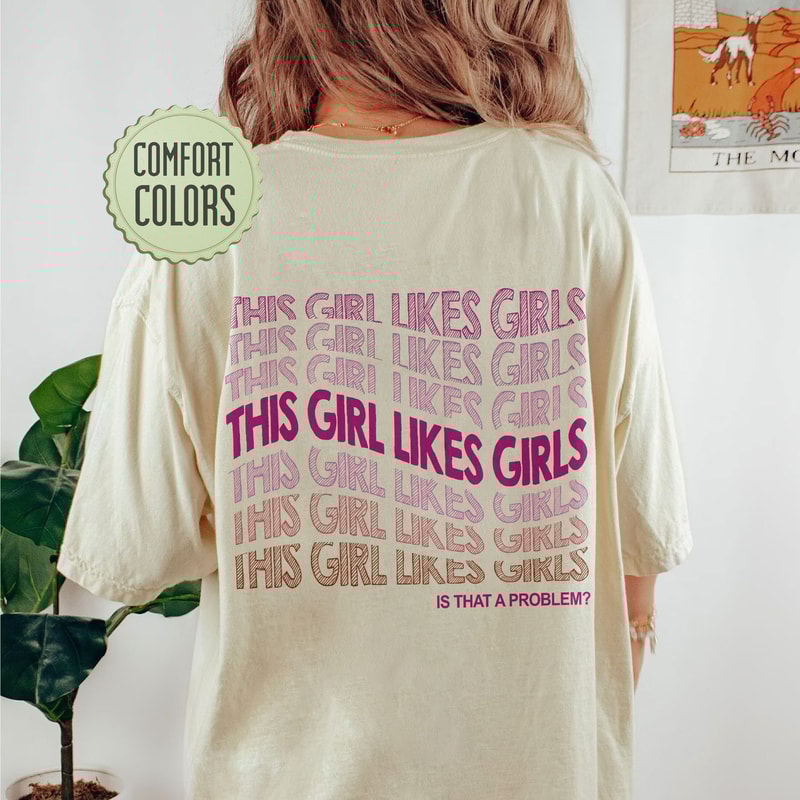 Lesbian Comfort Colors Shirt, This Girl Likes Girls Tshirt, Lesbian Clothes, LGBT Support Shirt, LGBTQ Shirt, Pride Shirts, Gender Equality - 5.jpg