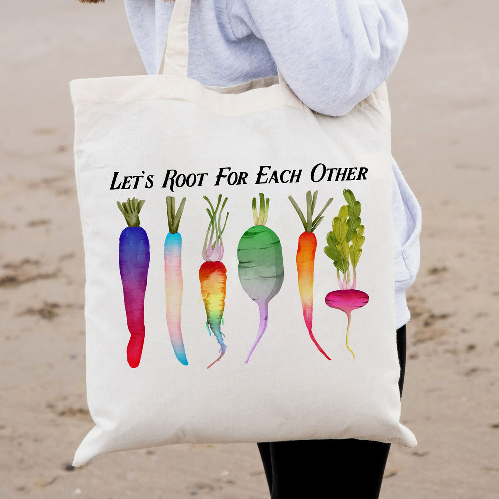 Let’s Root For Each Other Tote Bag, LGBT Support Tote Bag, LGBT Ally Bag, Rainbow Pride Tote Bag, LGBTQ Plant Tote, Plant Lover Tote Bag - 7.jpg