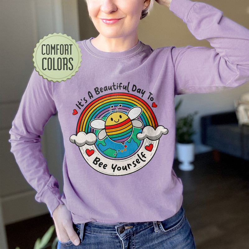 LGBT Bee Yourself Comfort Colors Shirt, It’s A Good Day To Be Yourself, Pride Rainbow Shirt, Pride Month Tshirt, Funny Gay Shirt, LGBT Ally - 5.jpg