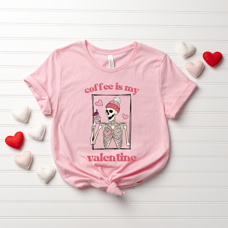 Coffee Is My Valentine Shirt,Skeleton Love Shirt,Skeleton Drinks Coffee Shirt,Gift For Coffee Lovers,Valentines Day Gift,Valentines Crewneck - 2.jpg