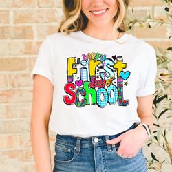 first day of school shirt, happy first day of school shirt, teacher shirt, teacher li