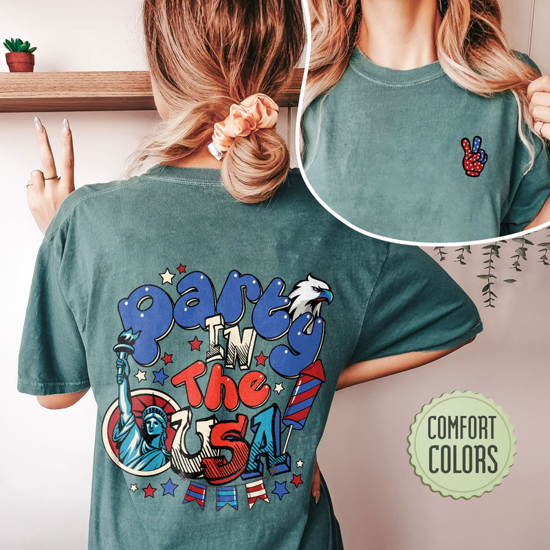 Party In The USA Comfort Colors Shirt, 4th Of July T Shirt, American Shirt, Independence Day Tee, Retro 4th of July, Retro American Shirt - 4.jpg
