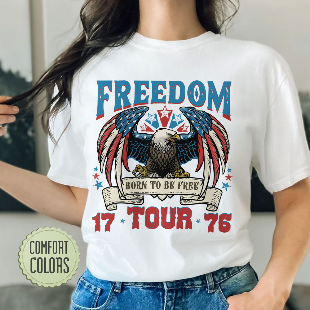 Retro 4th of July Comfort Colors Shirt, American Bald Eagle Shirt, Fourth of July Shirt, Independence Day Tee, USA shirt, Patriotic Shirt - 6.jpg