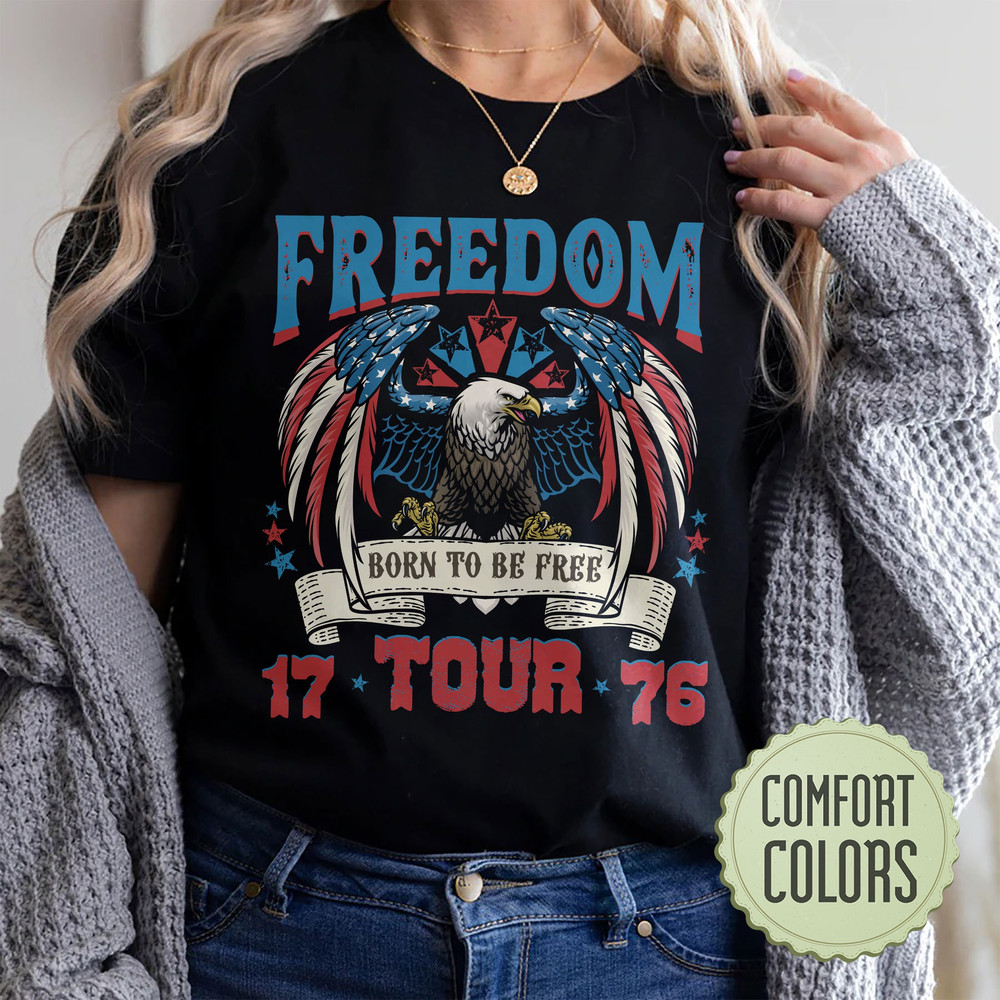 Retro 4th of July Comfort Colors Shirt, American Bald Eagle Shirt, Fourth of July Shirt, Independence Day Tee, USA shirt, Patriotic Shirt - 7.jpg
