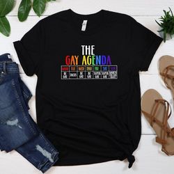 The Gay Weekly Agenda Funny LGBT Pride Rainbow shirt, The Gay Agenda Shirt, Funny LGBT T-Shirt, Gift Gay Lesbian Nonbina